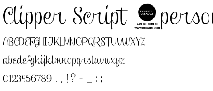 Clipper Script (Personal Use) font